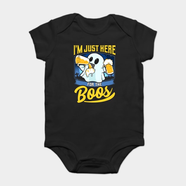 I'm just here for the boos Funny Halloween Baby Bodysuit by creative